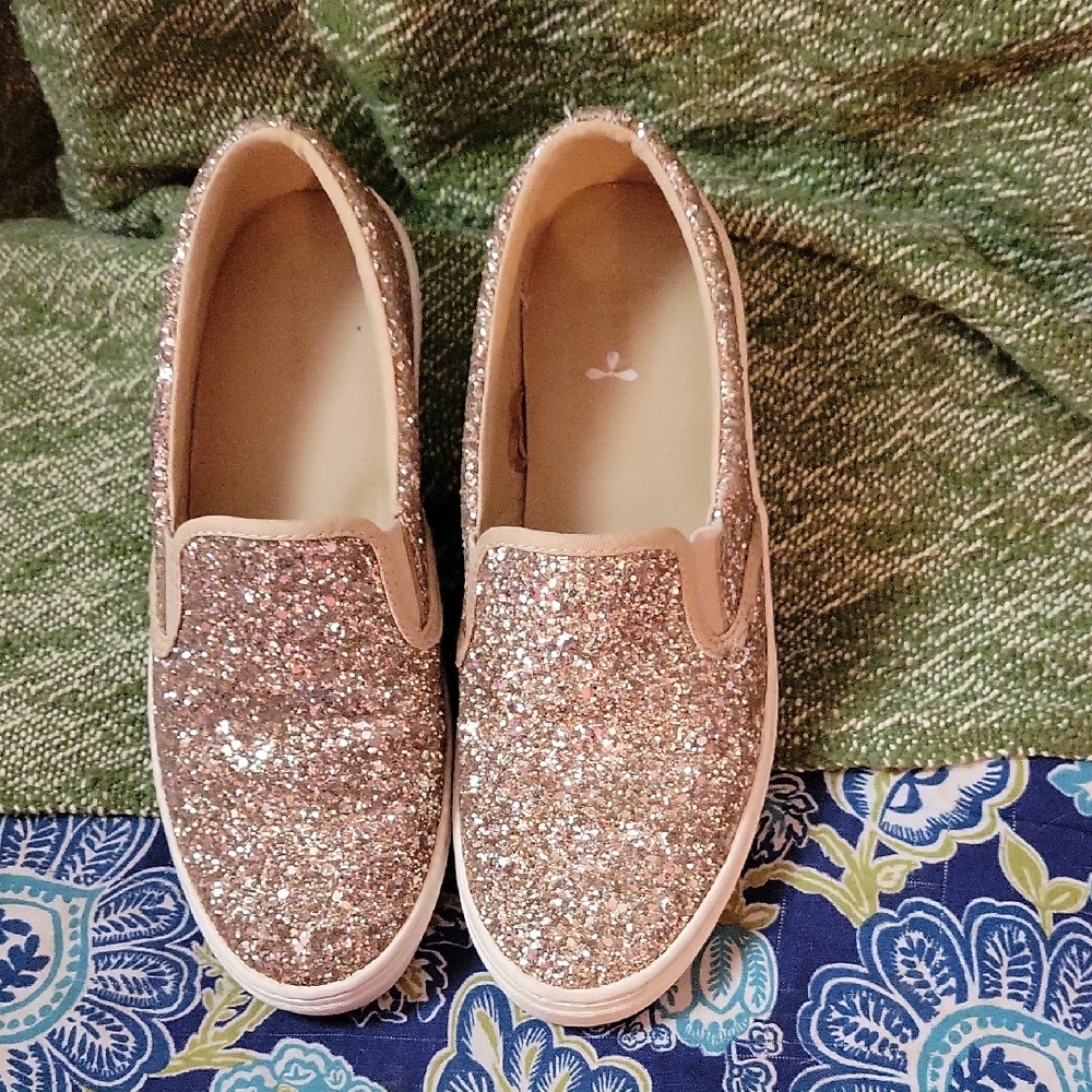 Old Navy Gold and Silver Glitter Sneakers